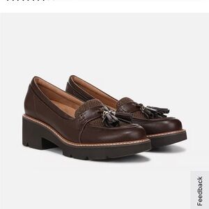 Naturalizer Brown Tassel Loafers with Chunky Sole